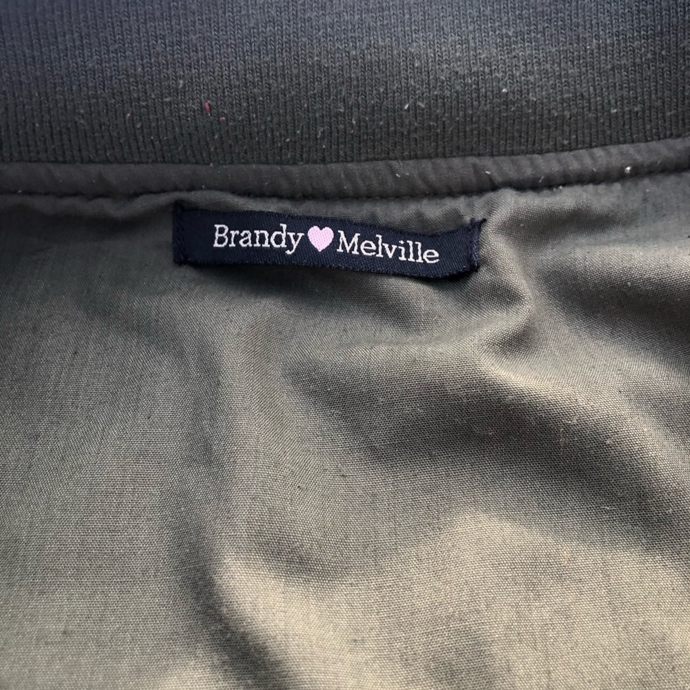 Brandy Melville Army Green Bomber Twill - Picture 3 of 3